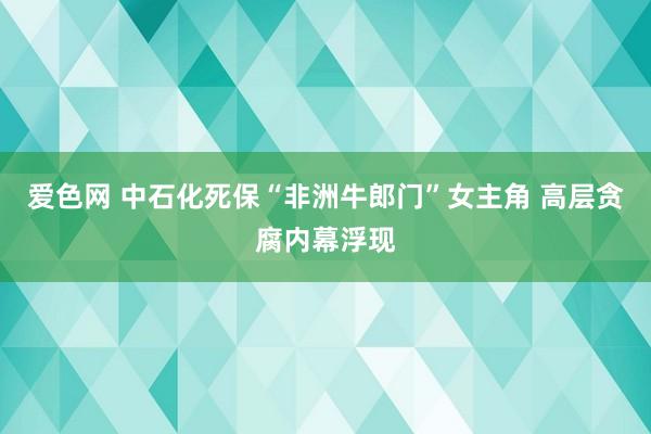 爱色网 中石化死保“非洲牛郎门”女主角 高层贪腐内幕浮现